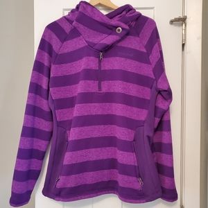 Avalanche purple striped hooded sweatshirt